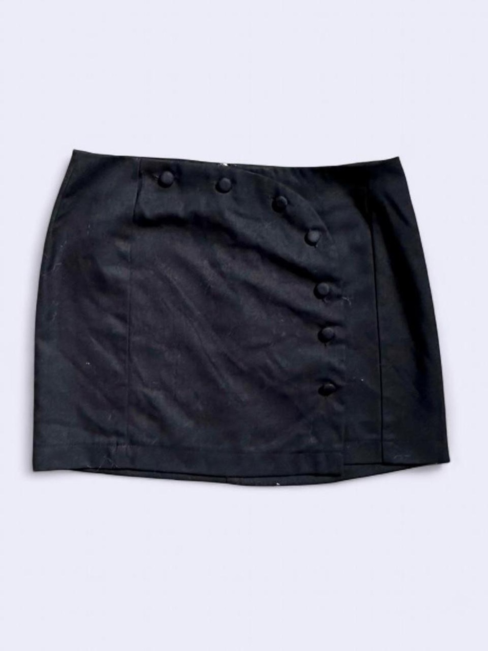 Urban Outfitters Black Asymmetrical Button Mini Skirt